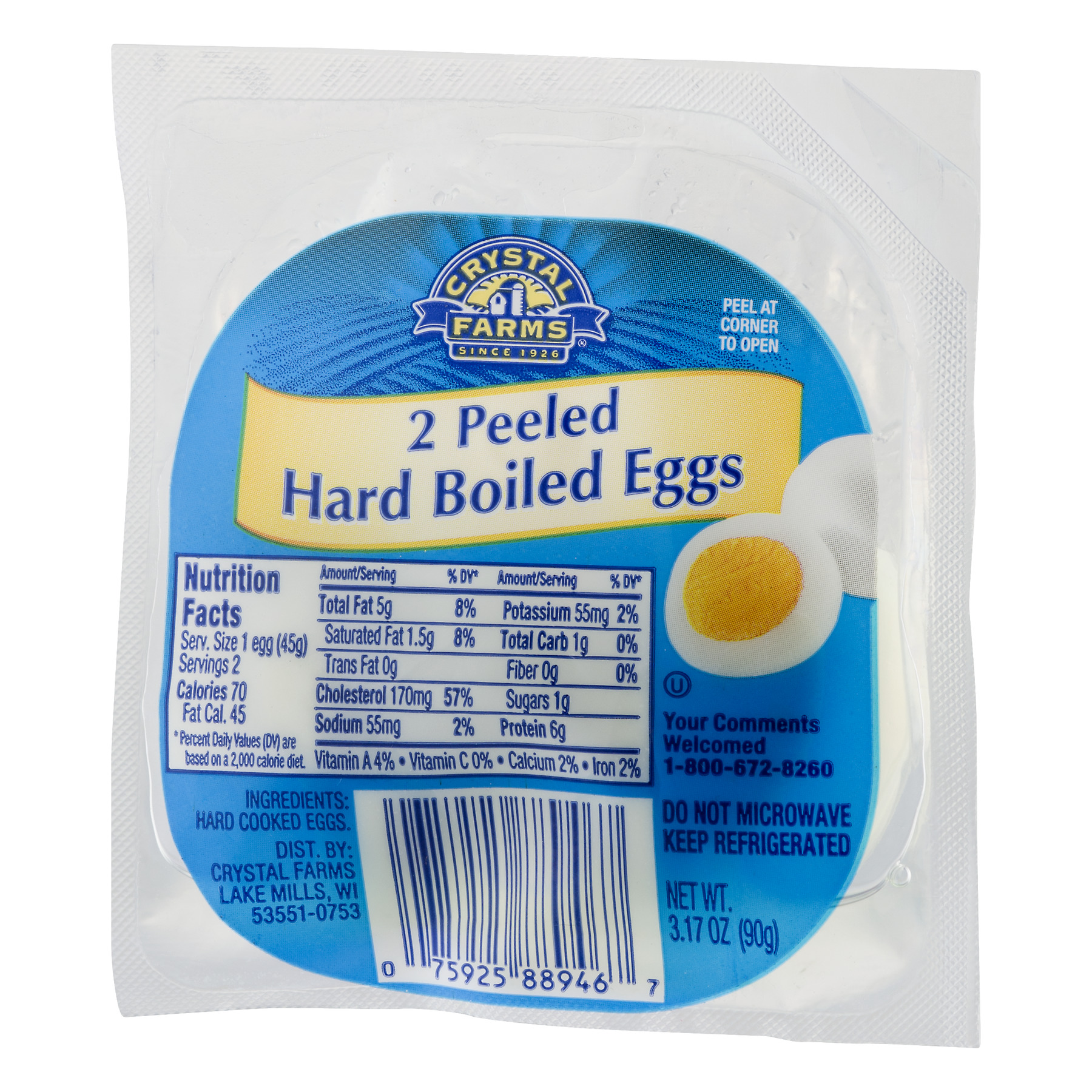 Crystal Farms Hard Boiled Eggs - 16/2ct Packs - CFHBE