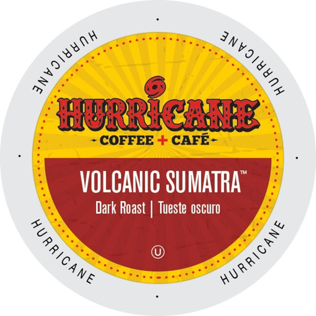 Hurricane Volcanic SumatraDark Roast KCups 4/24ct Boxes KHVS
