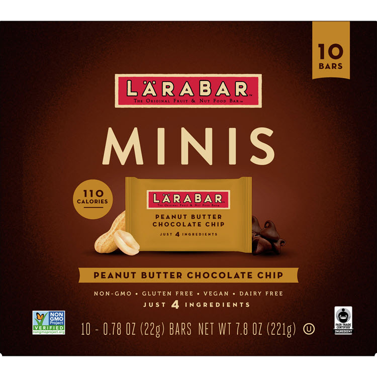 LaraBar Minis Peanut Butter Chocolate Chip 10/Box LARAMPB