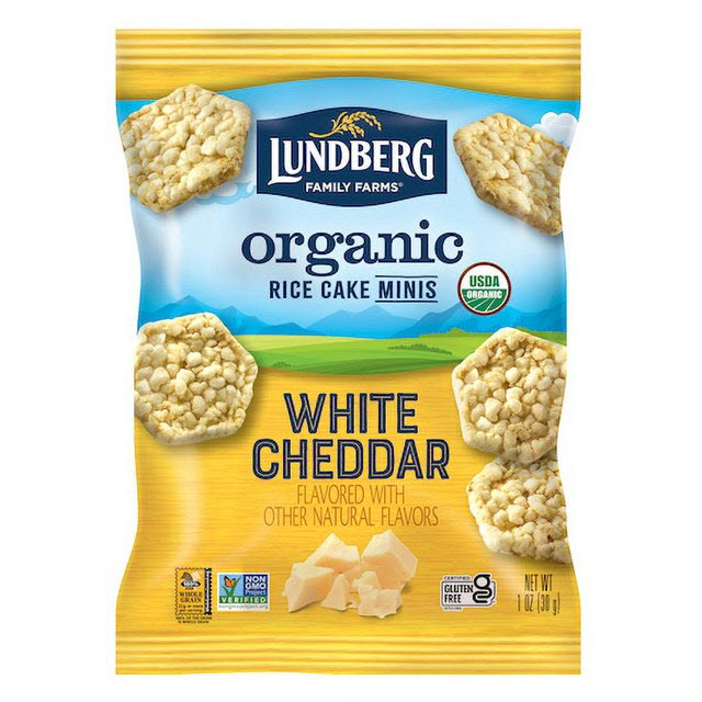 Lundberg Mini White Cheddar Rice Cakes 24/1oz Bags - LUNDWC