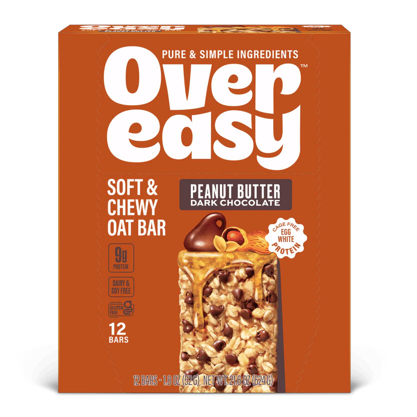 Over Easy Peanut Butter Dark Chocolate Bar 12/1.8oz Bars OVERPBC